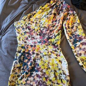 Bec and Bridge “Dahlia” floral long sleeve one shoulder dress - Size 2
